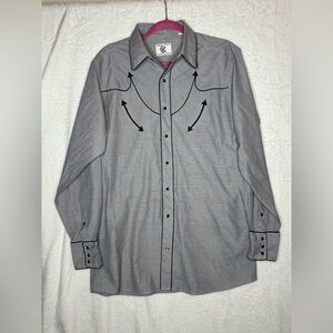 Corral West Western Pearl Snaps Shirt Sz L